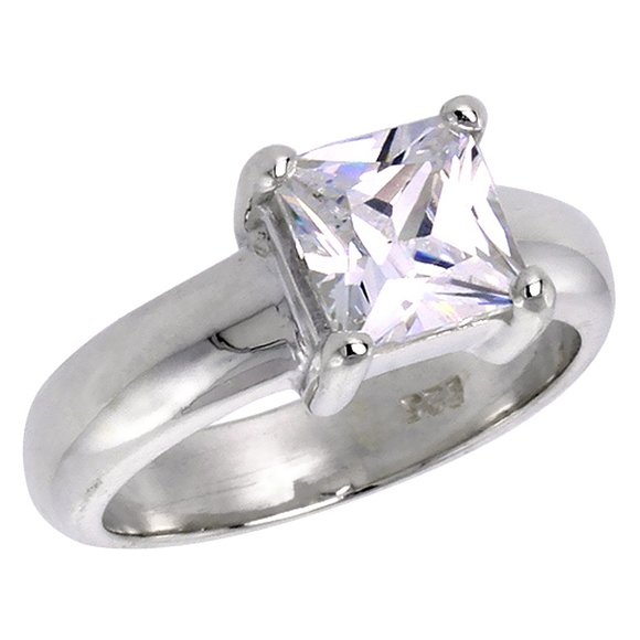 2CT Princess cut CZ Engagement Ring - Picture 4 of 16